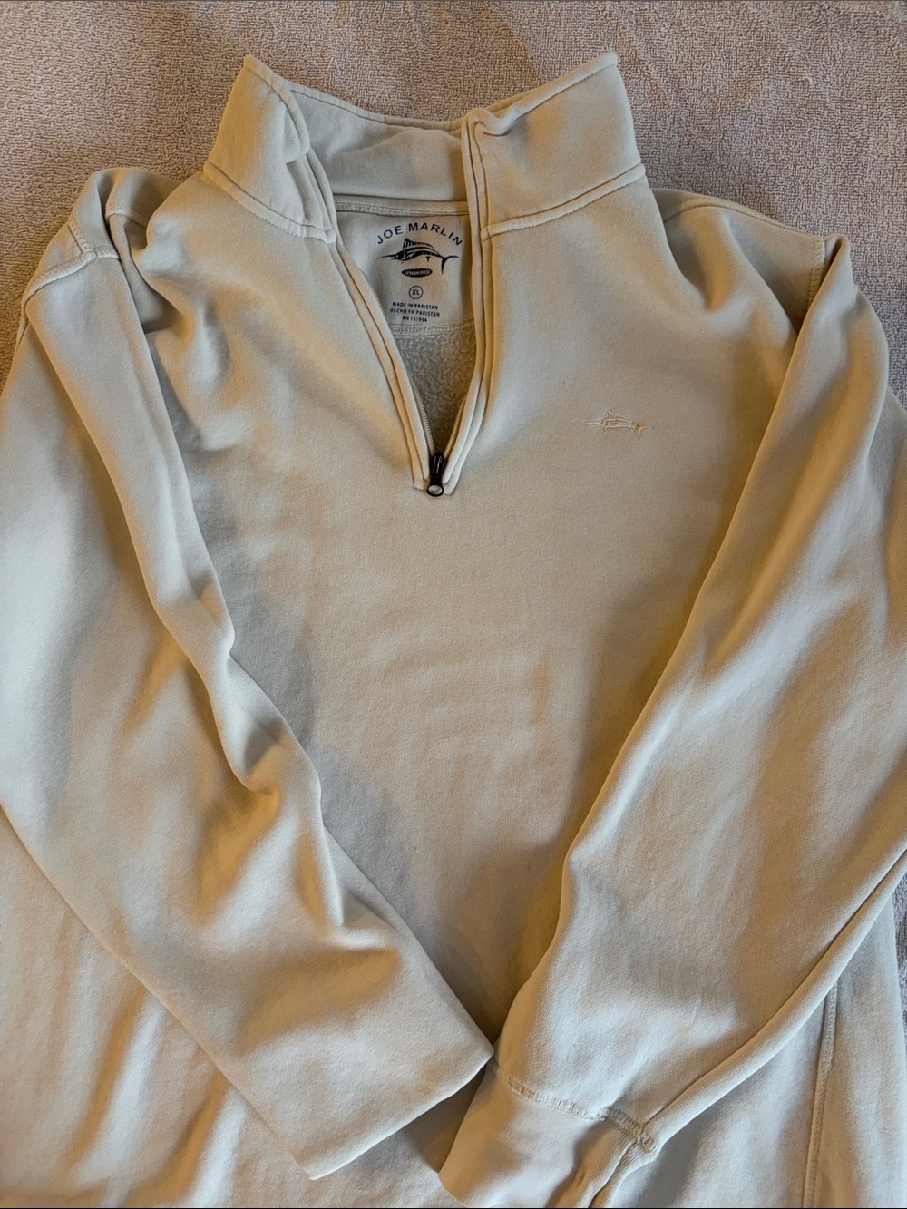 Joe Marlin Men’s Cream Half-Zip Sweater